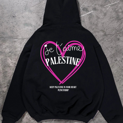 Je t'aime Palestine Hoodie