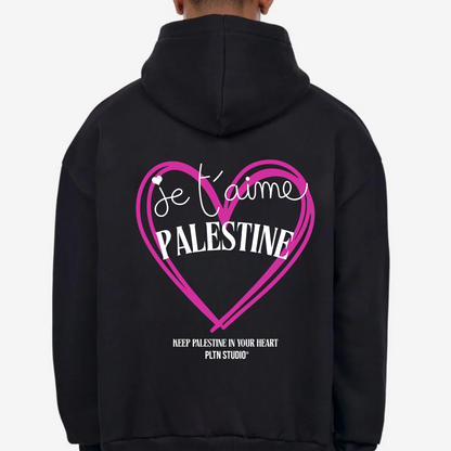 Je t'aime Palestine Hoodie