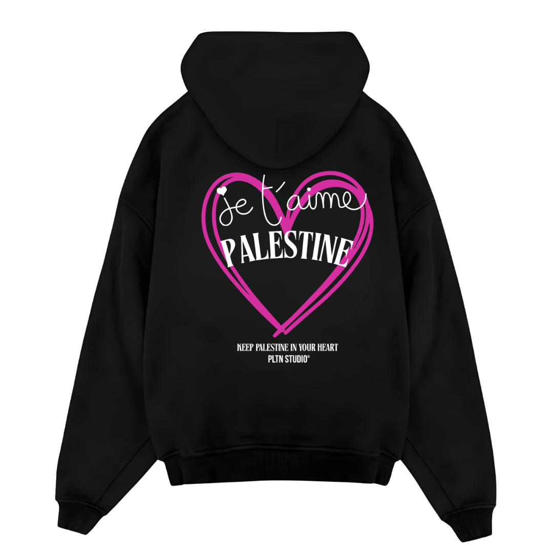 Je t'aime Palestine Hoodie
